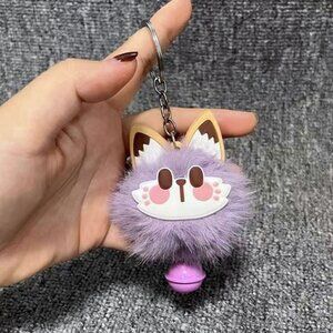 Cute lucky cat plush keychain/bag charm with bell